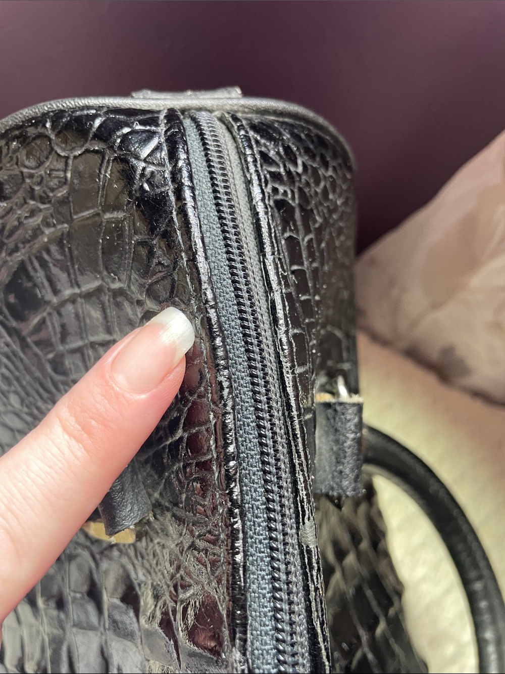 VTG JACO CROC EMBOSSED SATCHEL - Picture 8 of 14